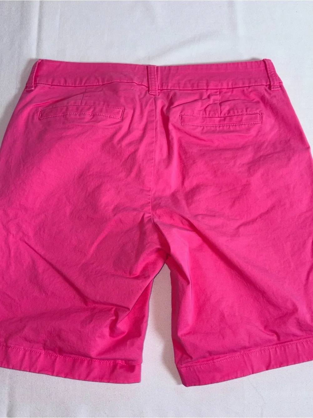J. Crew Hot Pink Chino Shorts size 4 cotton Bermuda preppy summer beach